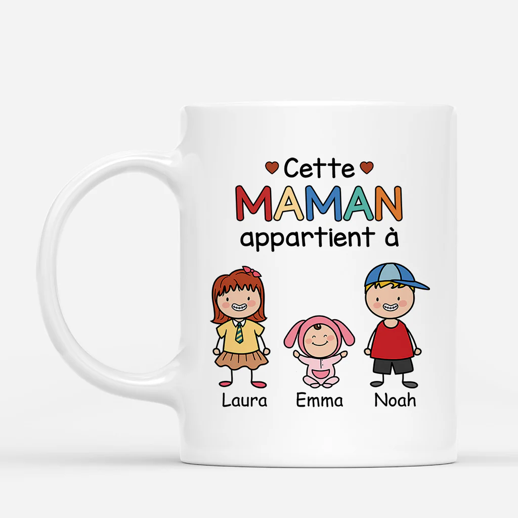 Mug Personnalisé Maman Papa - Cette Maman Appartient À