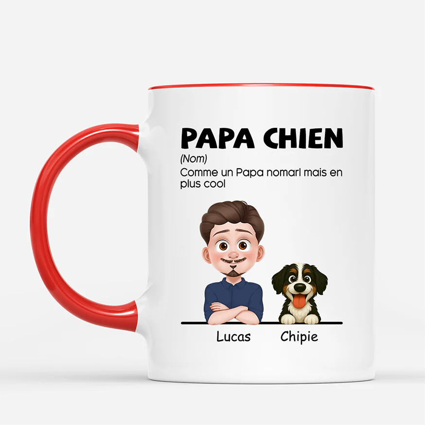 Mug Personnalisé Papa - C'est Mon Papa Chien - Image 2