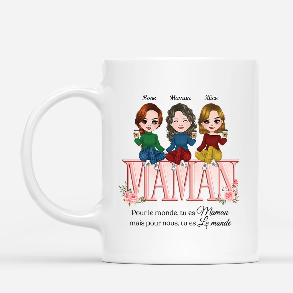 Mug Personnalisé Maman - Tu Es Le Monde Avec Design Mignon