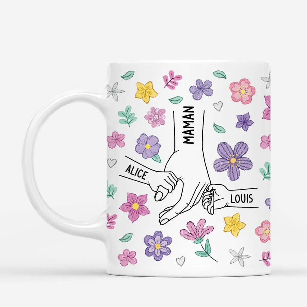 Mug Personnalisé Maman - Maman Et Fleurs Version Pastel