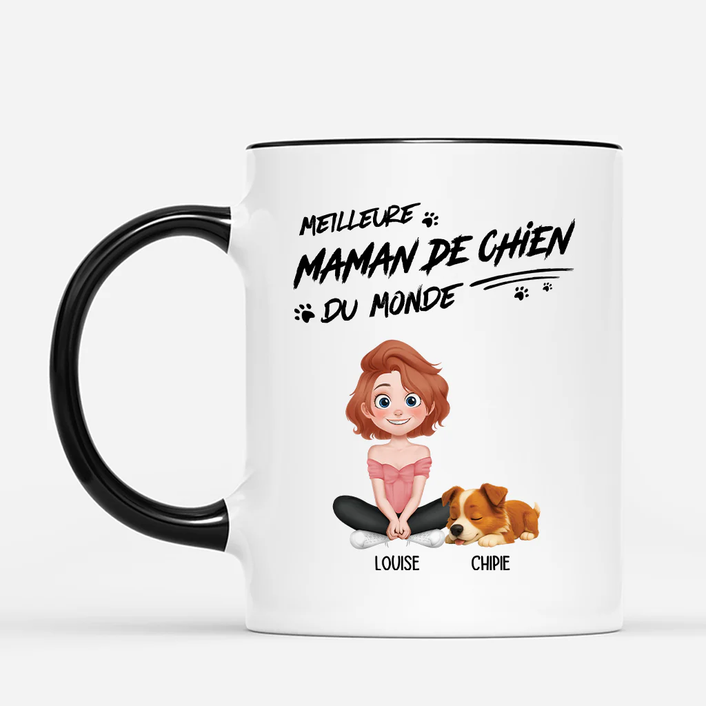 Mug Personnalisé Papa - Meilleur Papa Chien Dormant - Image 2