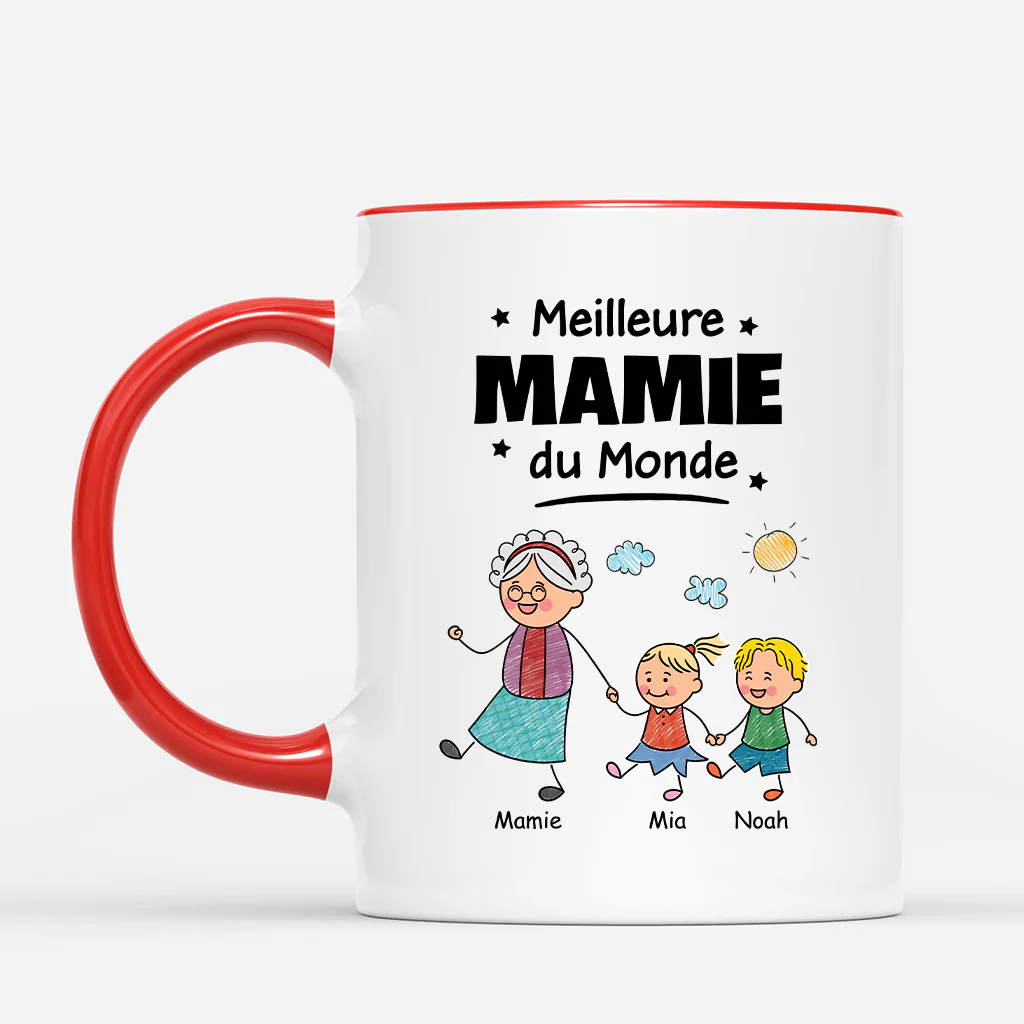 Mug Personnalisé Papa - Meilleur Papa Du Monde - Dessin Crayon - Image 2