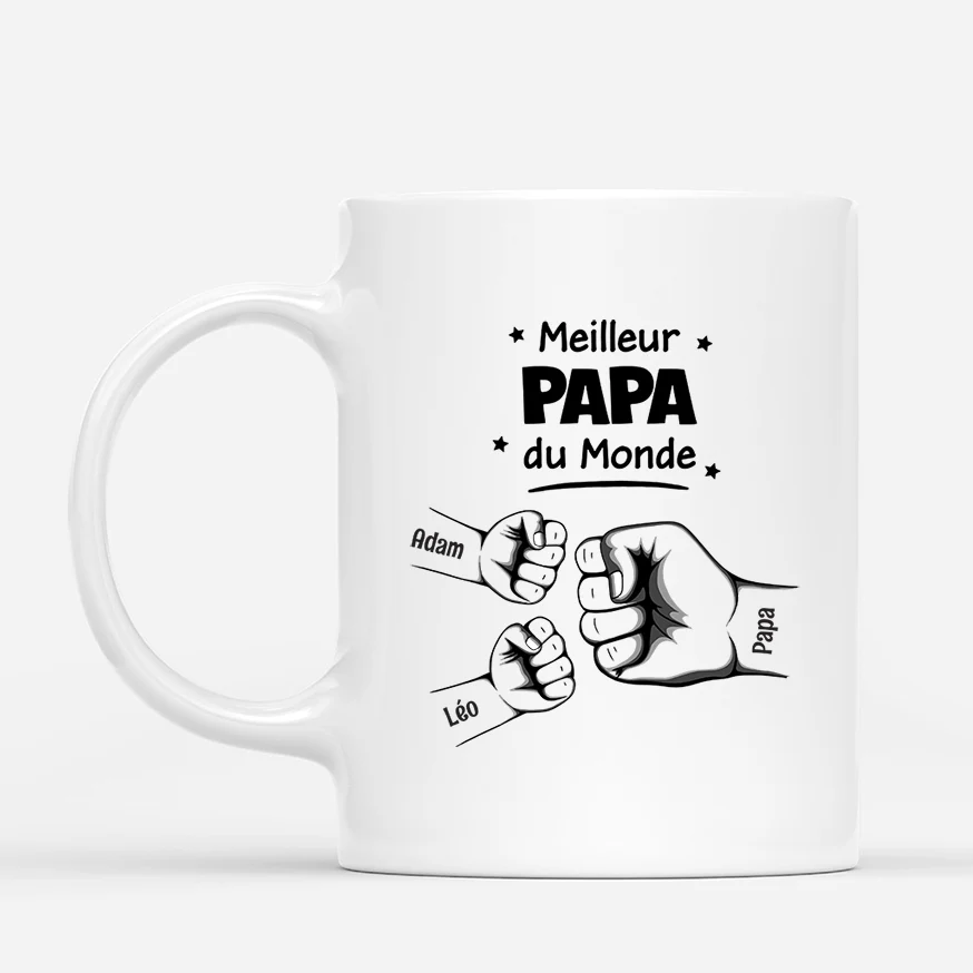 Mug Personnalisé – Meilleur Papa Du Monde - Version Simple