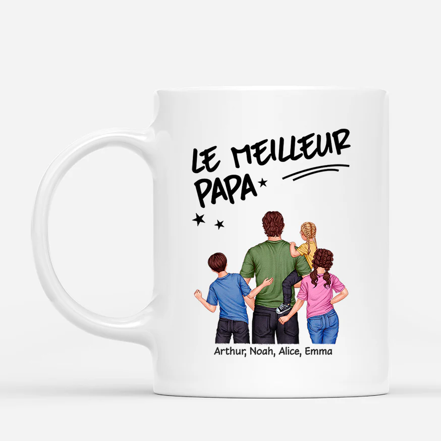Mug Personnalisé Papa – Meilleur Papa Fort Pour Toujours