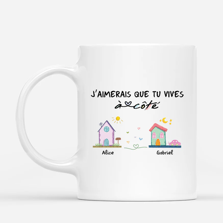 Mug Personnalisé Meilleure Amie | Vivre À Côté Coloré