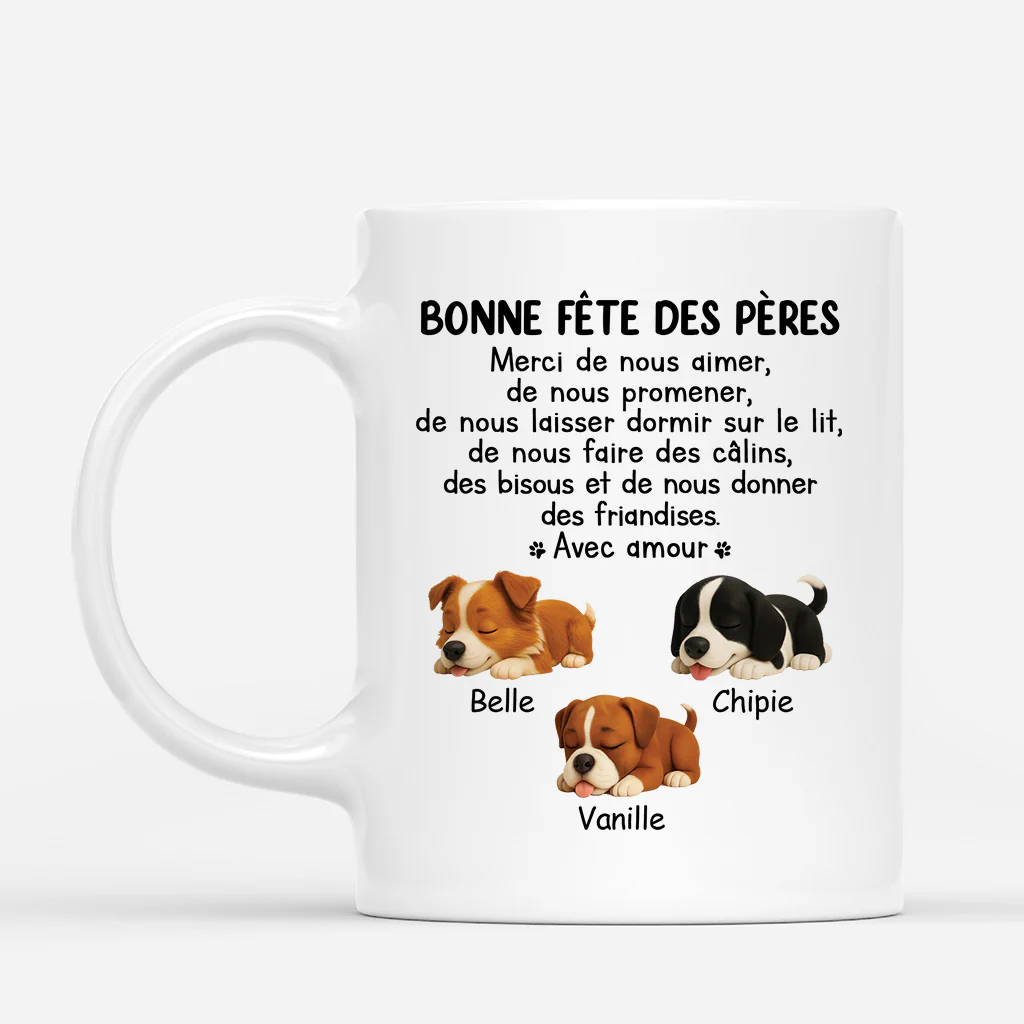 Mug personnalisé chien – Merci de nous aimons