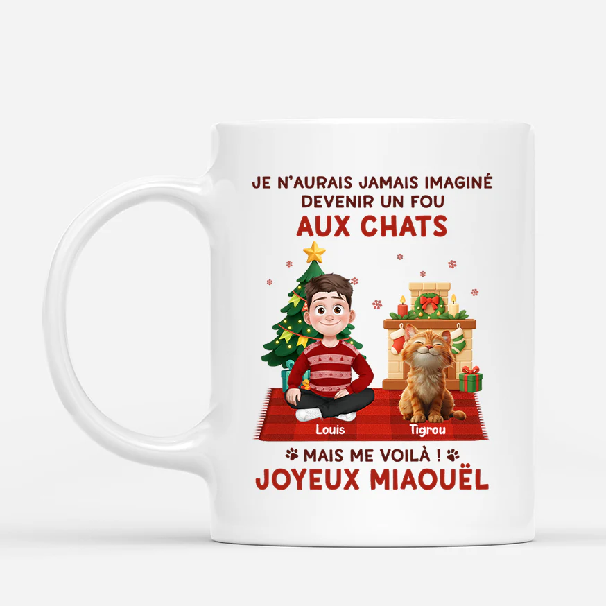Mug Personnalisé Noël - Devenir Une Folle Aux Chats