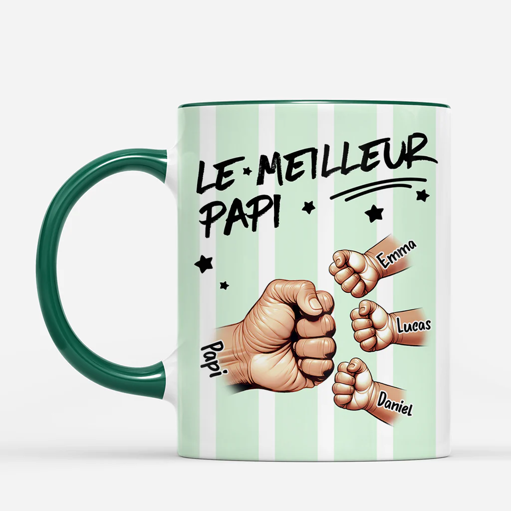 Mug Personnalisé Papa Avec Prénom - Meilleur Papa Meilleur Papy - Image 2