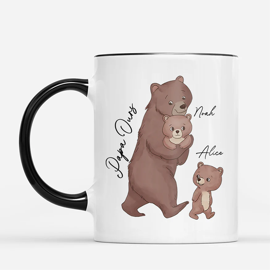 Mug Personnalisé Papa Enfant - Papa Ours