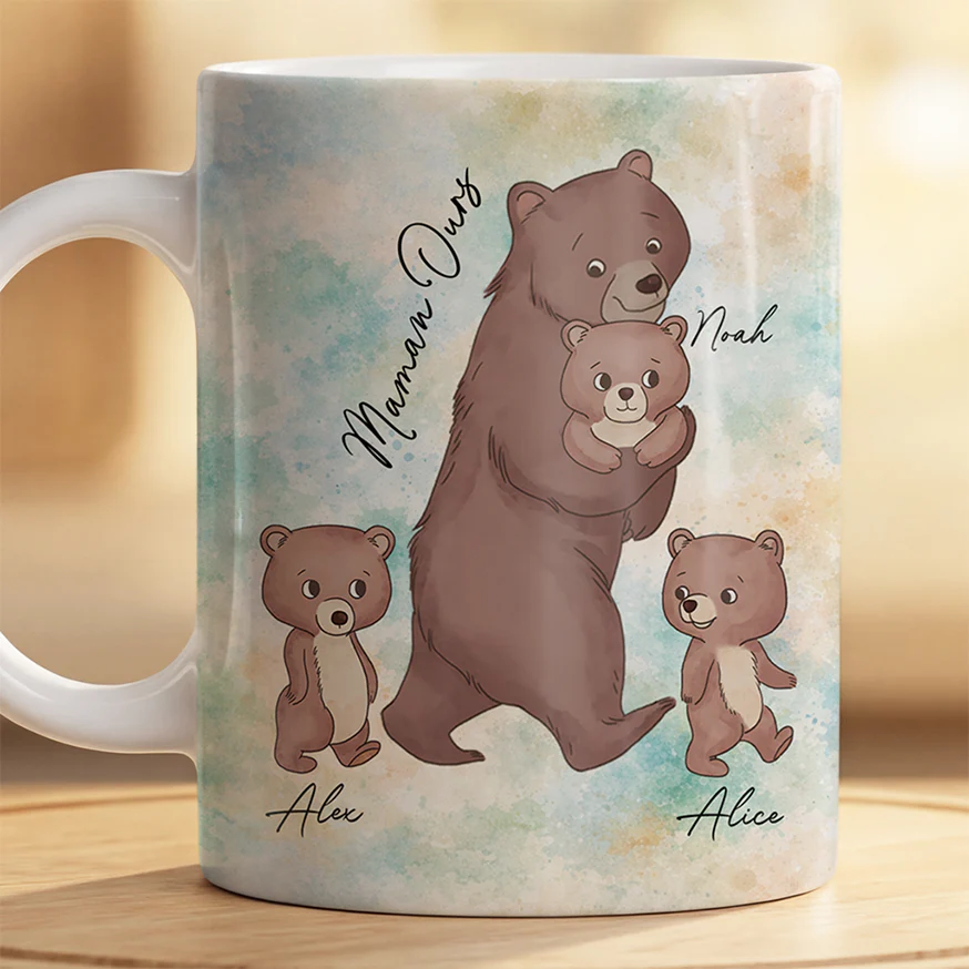 Mug Personnalisé Papa Enfant - Papa Ours - Image 2