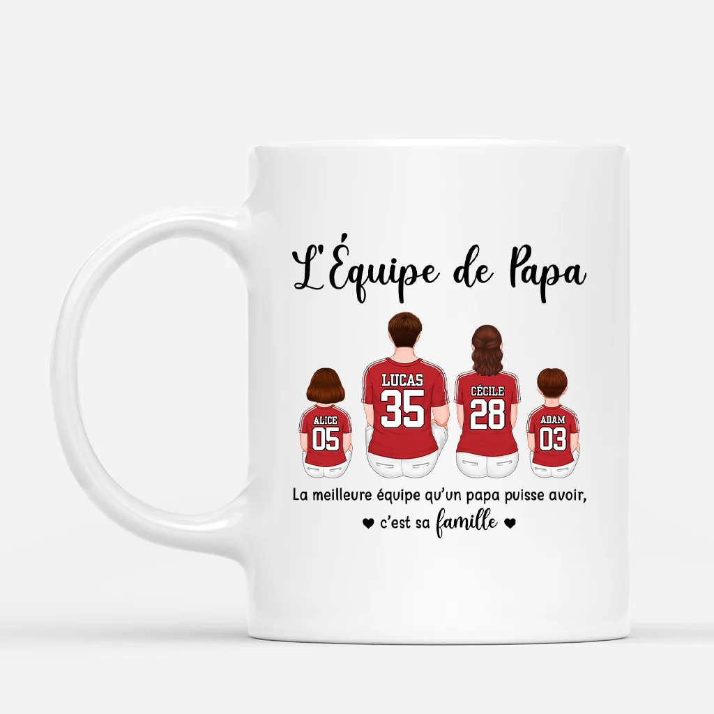 Mug Personnalisé Papa - L’Équipe De Papa - Maillots De Football - Image 2