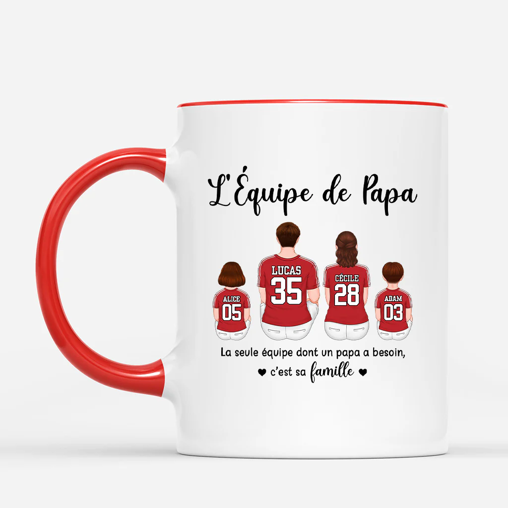 Mug Personnalisé Papa - L’Équipe De Papa - Maillots De Football - Image 3