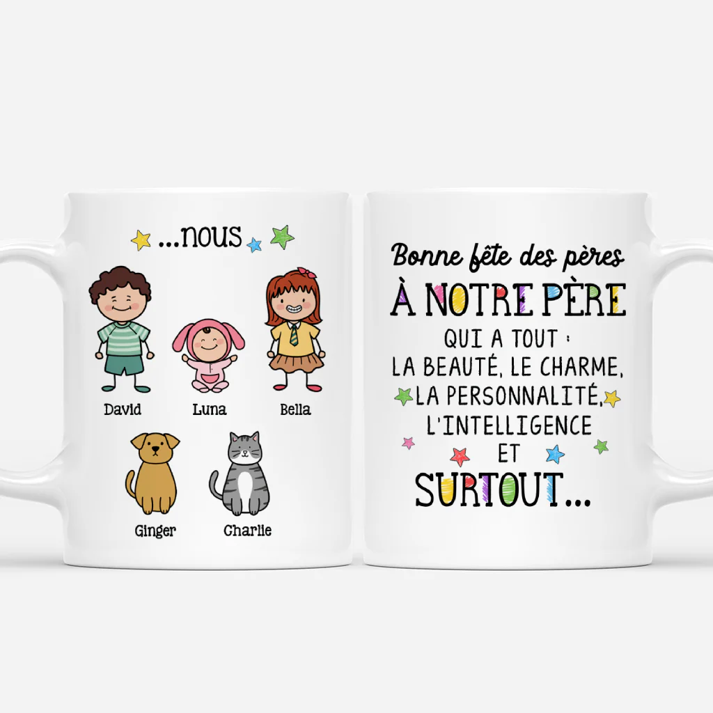 Mug Personnalisé Papa Maman - Papa A Tout Cadeau Fête Des Pères