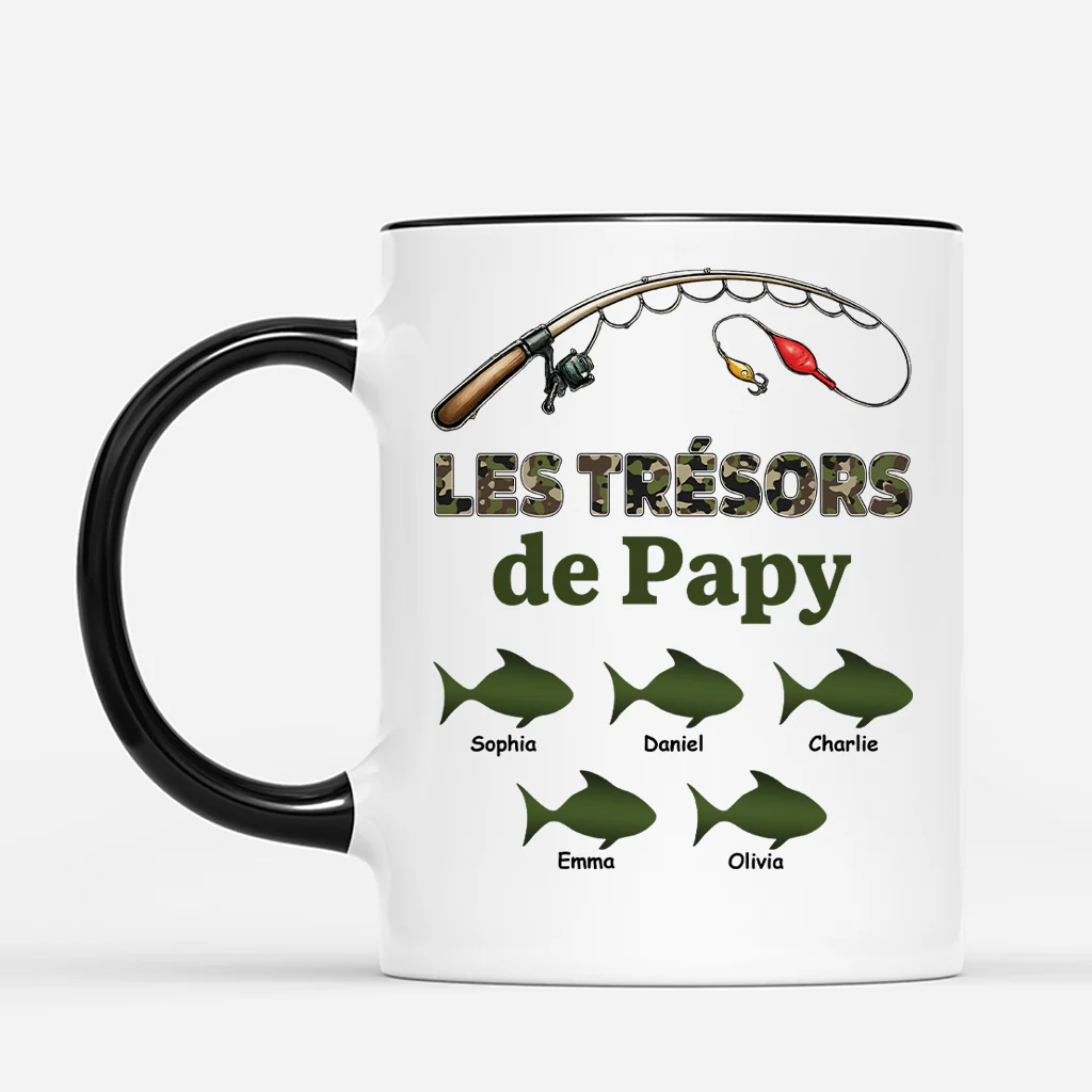 Mug Personnalisé Papa Papy - Trésors De Papa Pêcheur - Image 2