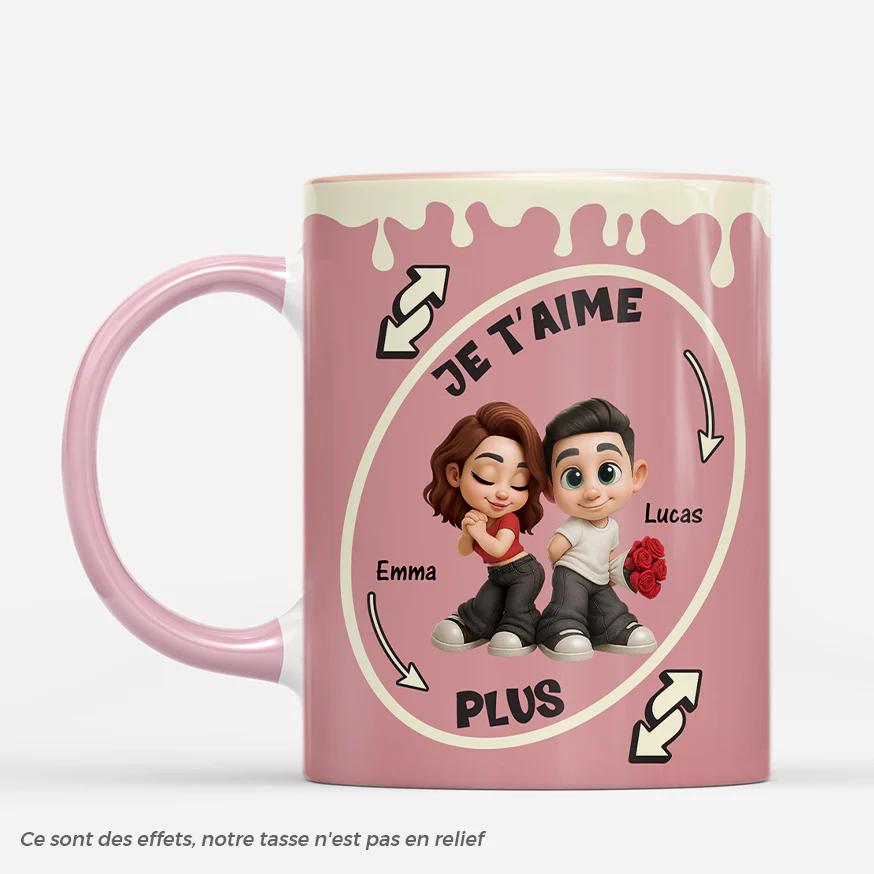 Mug Saint Valentin Personnalisé - Je T’aime Plus