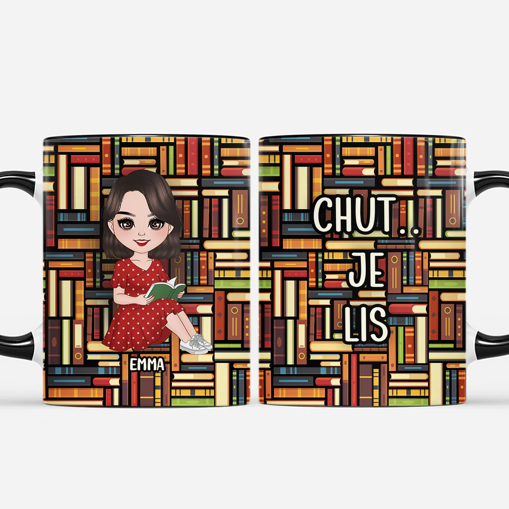 Mug Personnalisé Pour Femme Fan De Lecture - Chut Je Lis Mes Livres