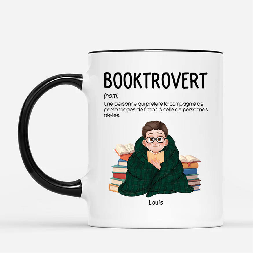 Mug Personnalisé Homme/Femme Qui Aime Les Livres - Booktrovert - Image 2