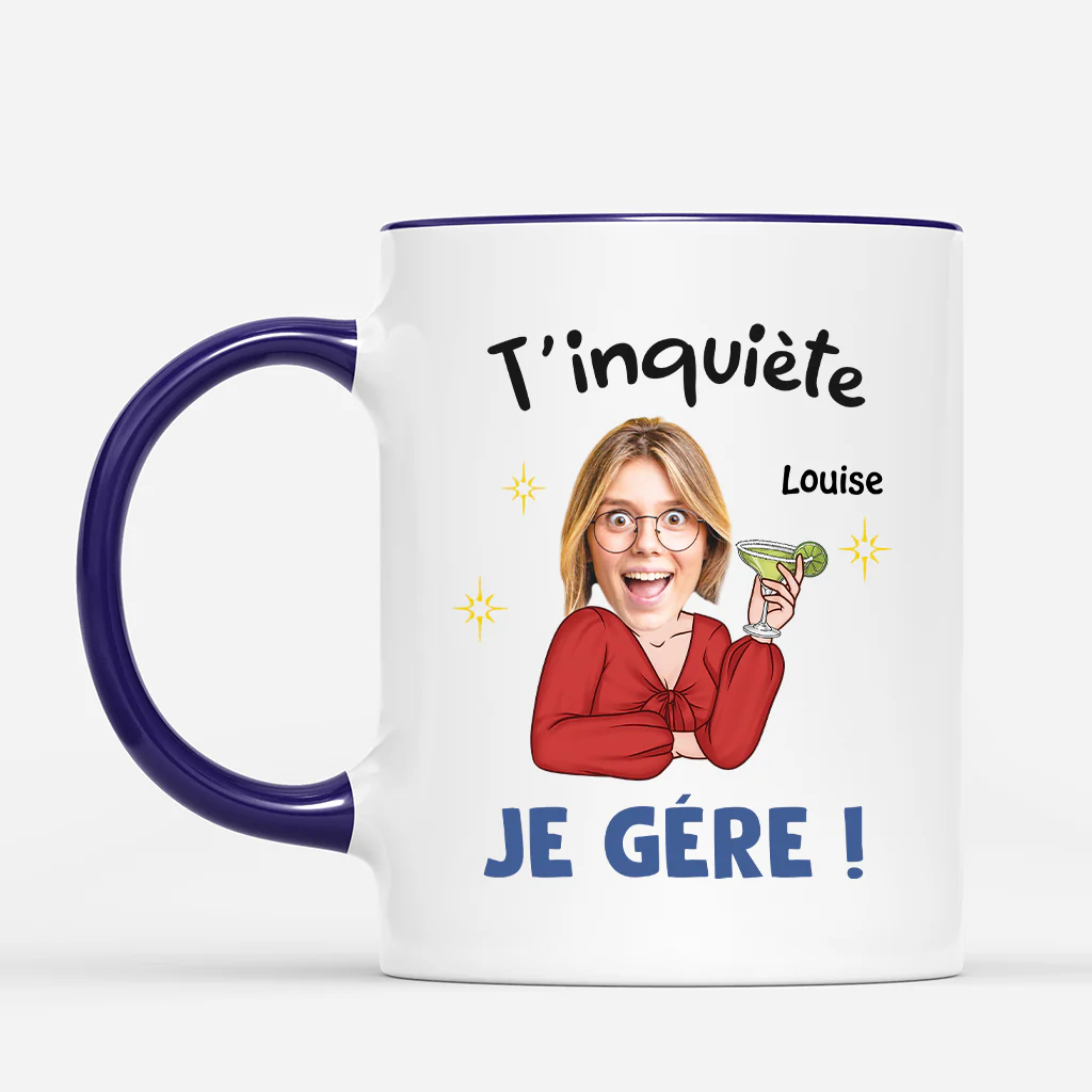 Mug Personnalisé Pour Femme Humour - T'inquiète. Je gère - Image 2