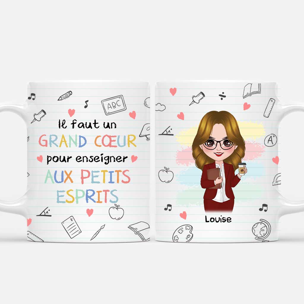 Mug Personnalisé Pour Professeur - Grand Cœur Pour Enseigner