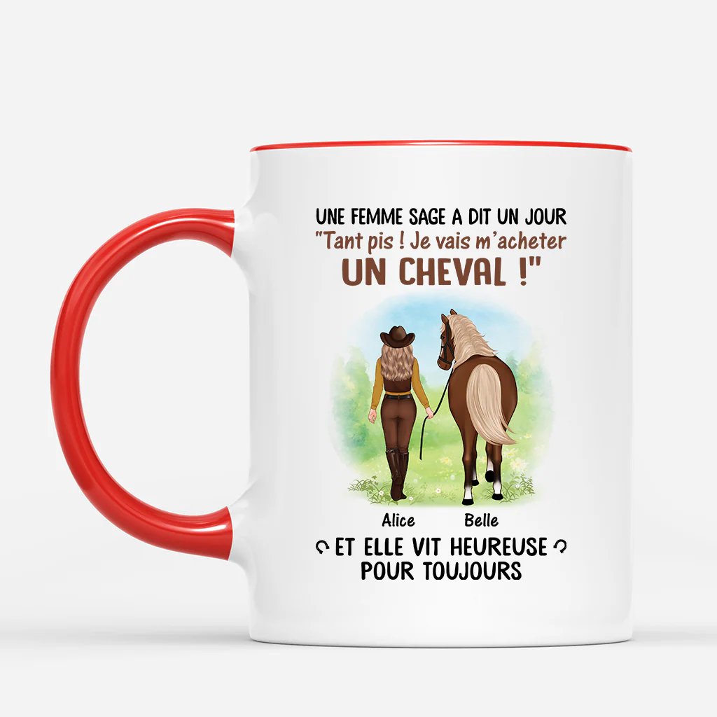 Mug Personnalisé Cheval - Une Femme Sage et Son Cheval - Image 2