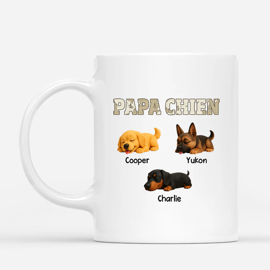 Mug Personnalisé Papa – Tasse Papa Chien Amoureux Des Animaux
