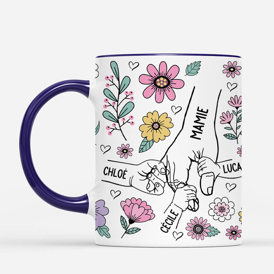 Mug Personnalisé Maman - Fleurs Pâles - Image 2