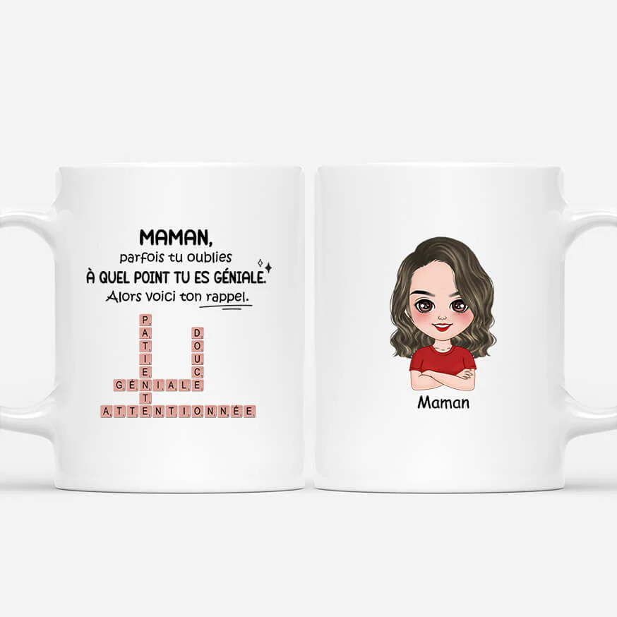 Mug Personnalisé Maman – Ton Rappel Avec Mots-Croisés