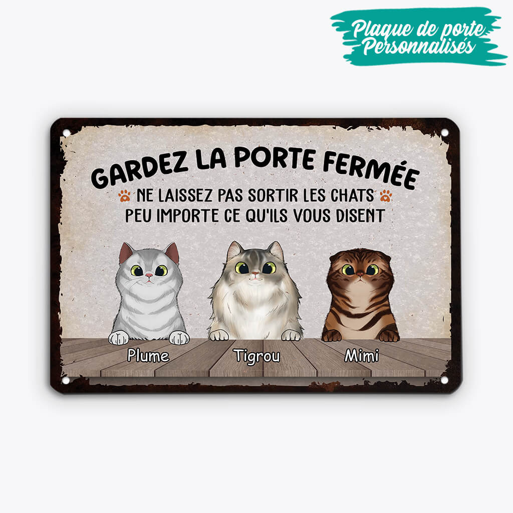 Plaque personnalisée chat – Ne laissez pas sortir les chats ! - Image 2