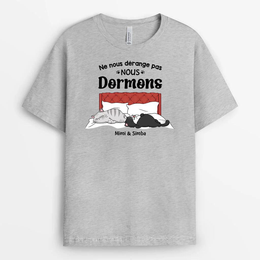 Tee Shirt Personnalisé Humour – Ne Nous Dérange Pas, Nous Dormons - Image 2
