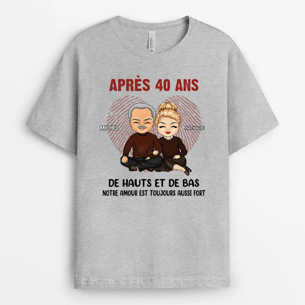 Tee Shirt Personnalisé Couple - Notre Amour Toujours Fort - Image 2