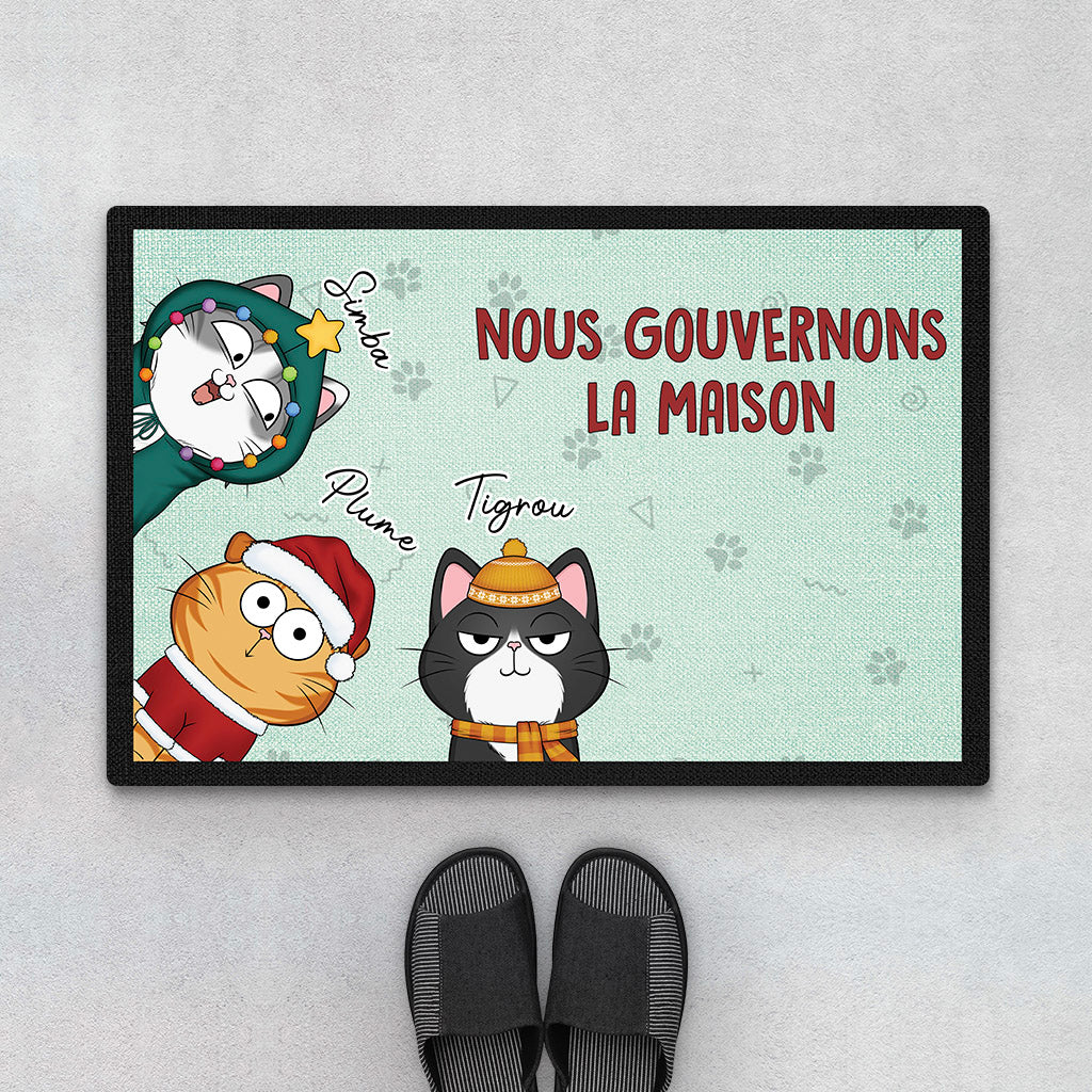 Paillasson Joyeux Noel Chat Personnalisé