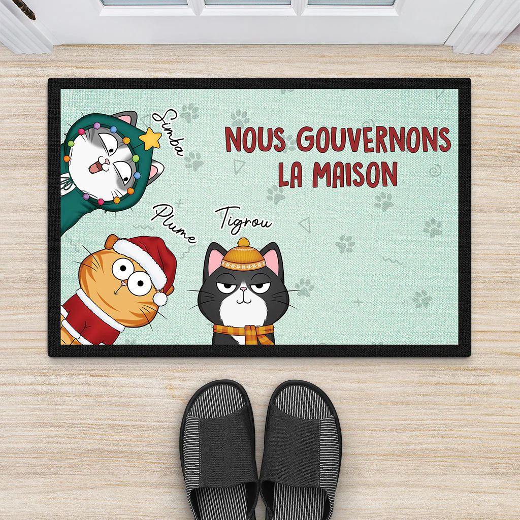 Paillasson Joyeux Noel Chat Personnalisé - Image 2