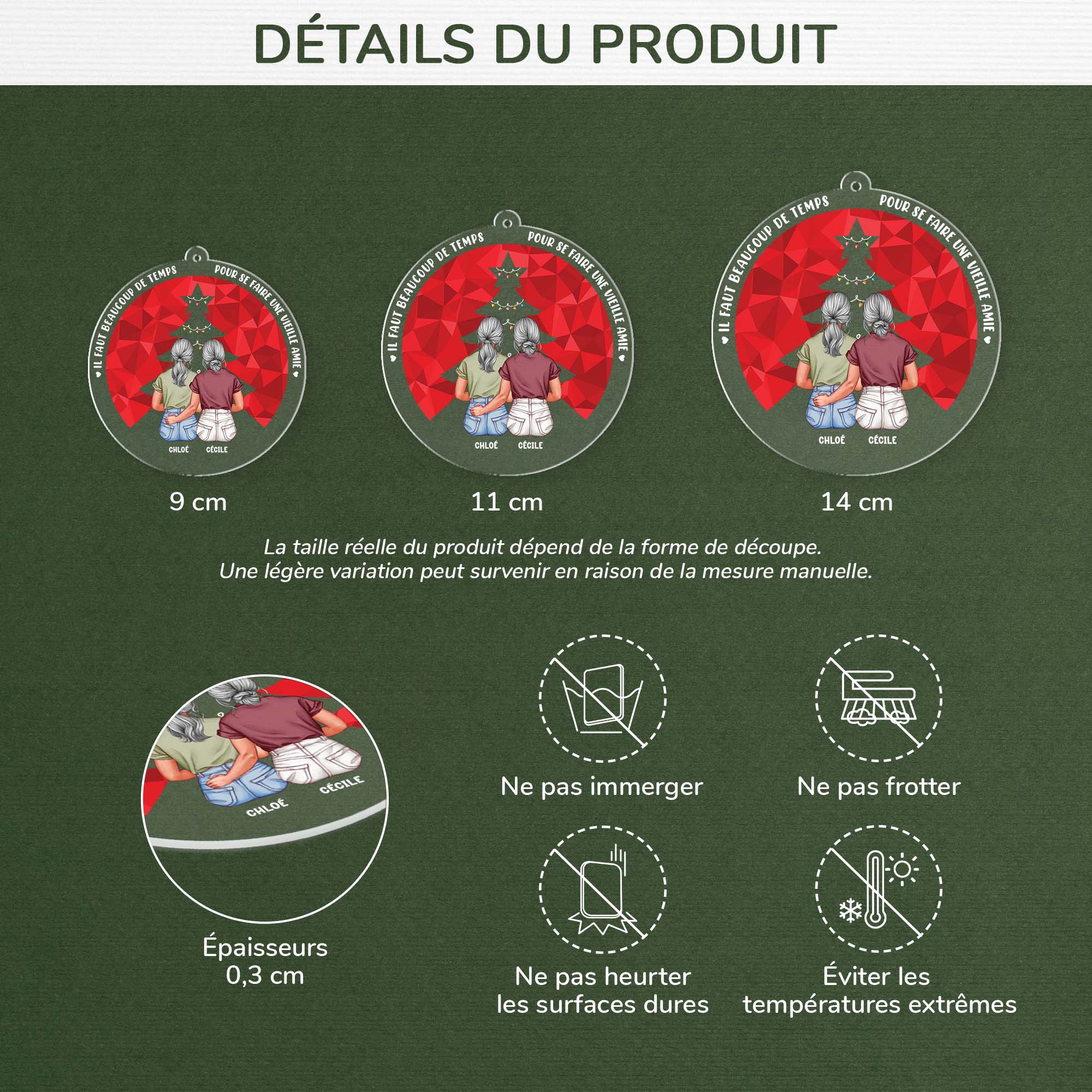 Ornement Acrylique Personnalisé - Beaucoup De Temps Faire Grandir Une Vieille Amitié Noël - Image 3