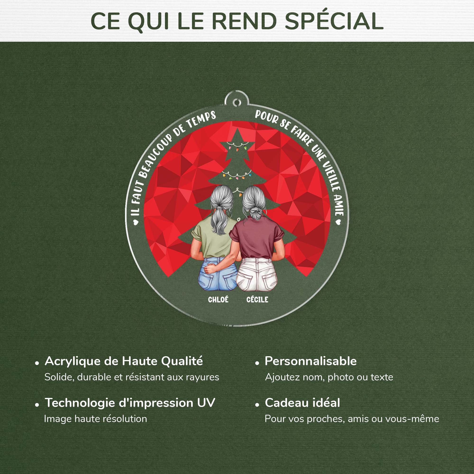 Ornement Acrylique Personnalisé - Beaucoup De Temps Faire Grandir Une Vieille Amitié Noël - Image 4