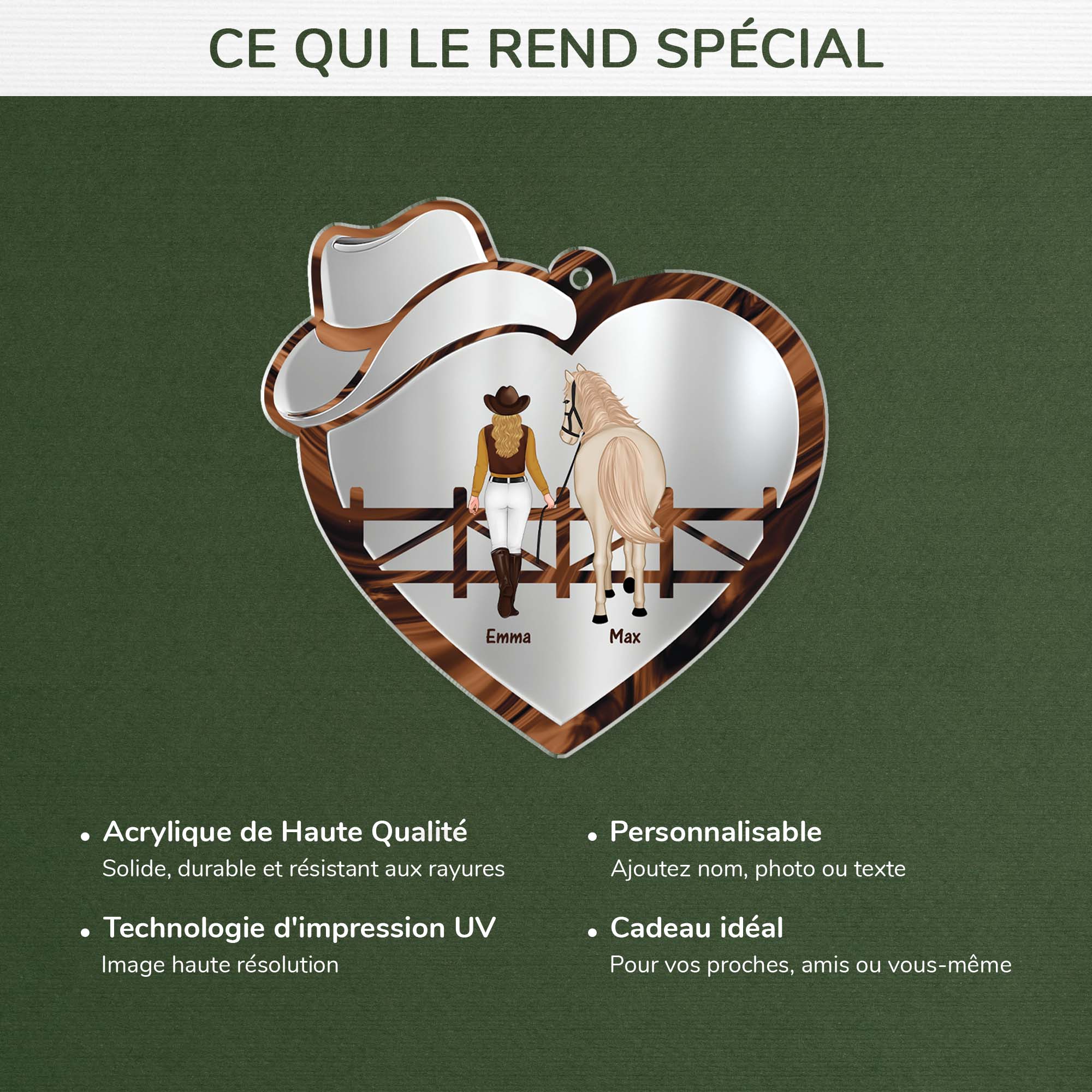 Ornement Acrylique Personnalisé - Personne Qui Aime Les Chevaux - Image 4