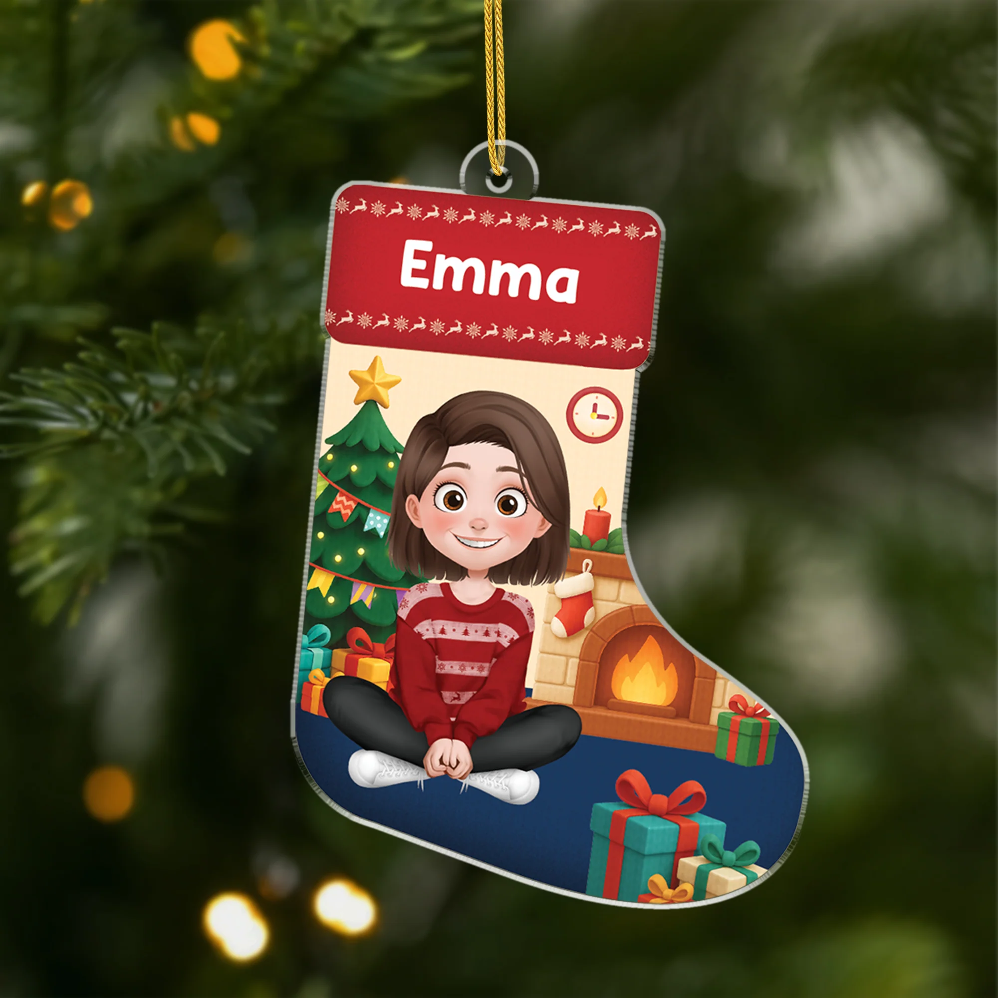 Ornement Acrylique Personnalisé Pour Femme/Homme - Ensemble Pour Noël