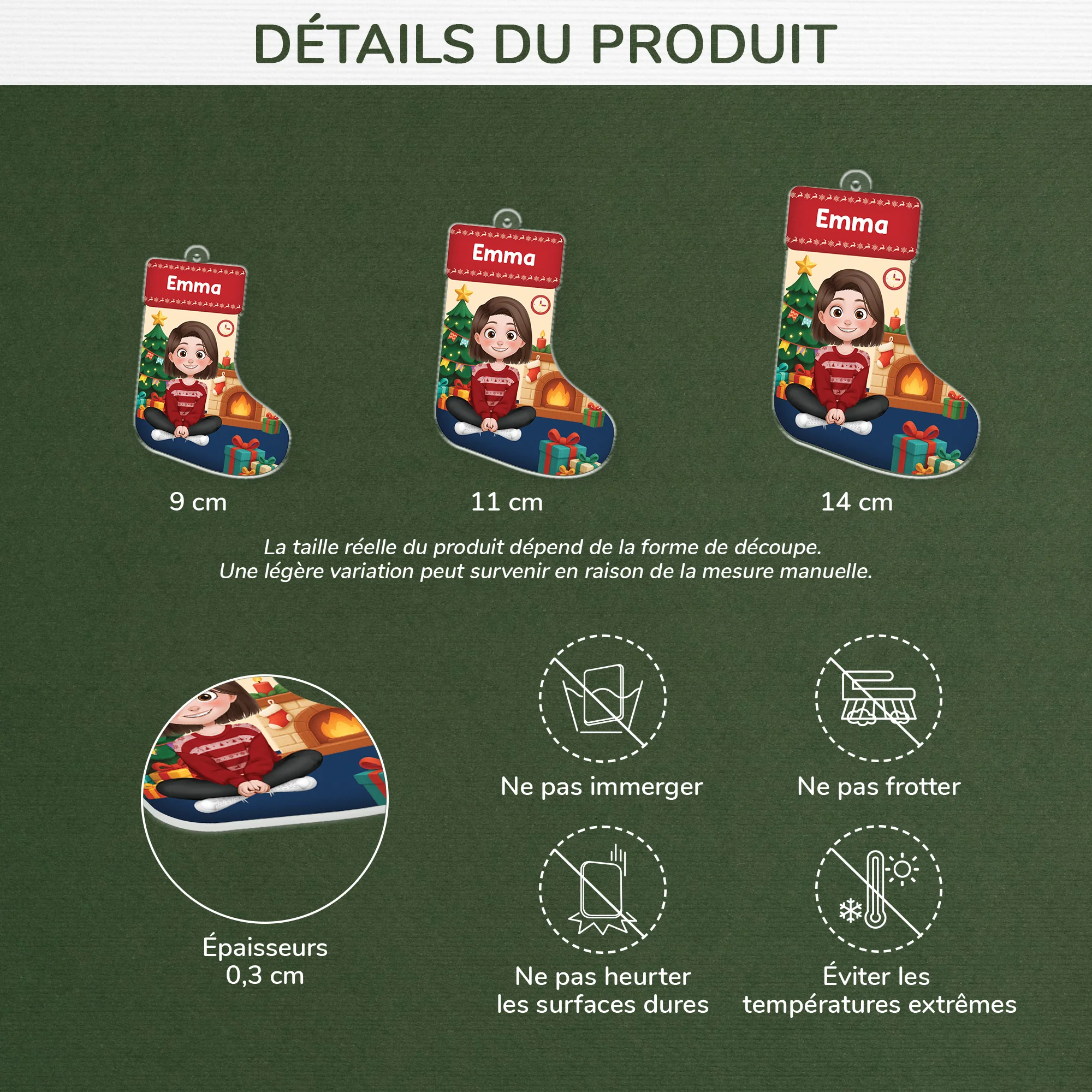 Ornement Acrylique Personnalisé Pour Femme/Homme - Ensemble Pour Noël - Image 3