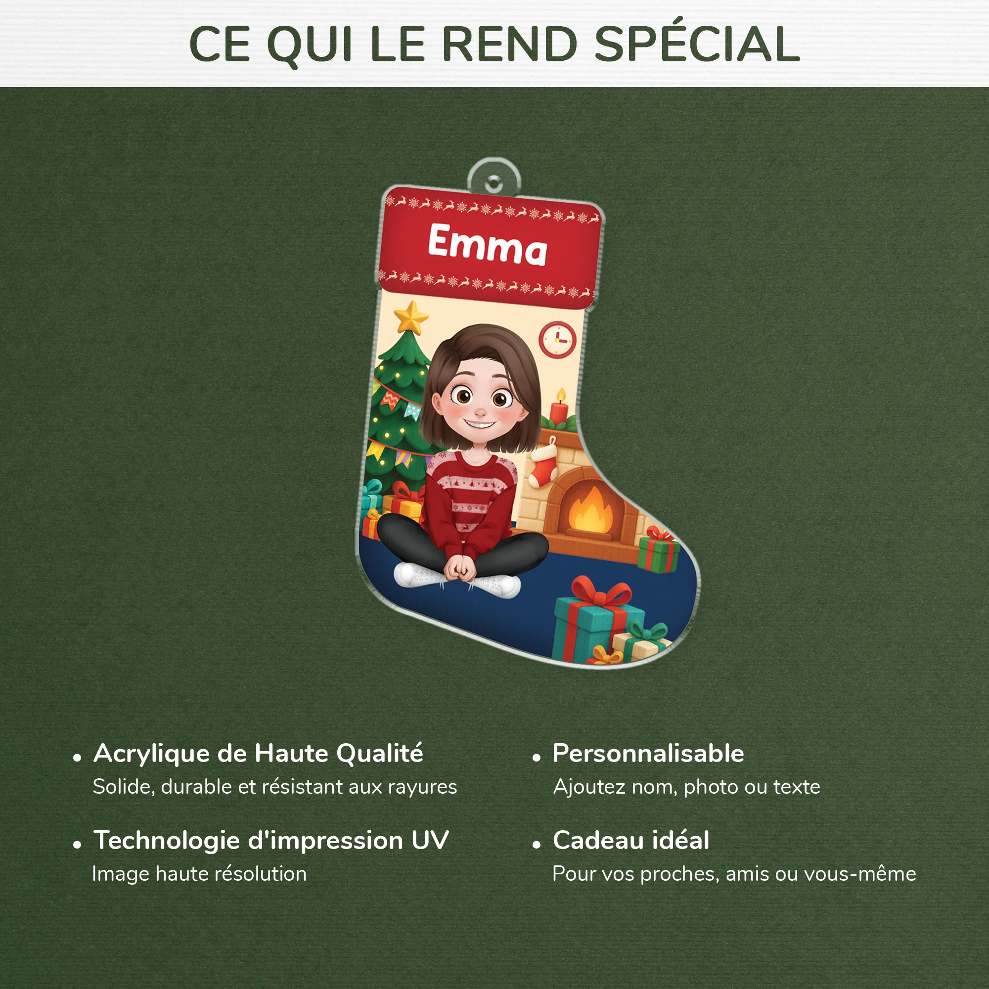 Ornement Acrylique Personnalisé Pour Femme/Homme - Ensemble Pour Noël - Image 4