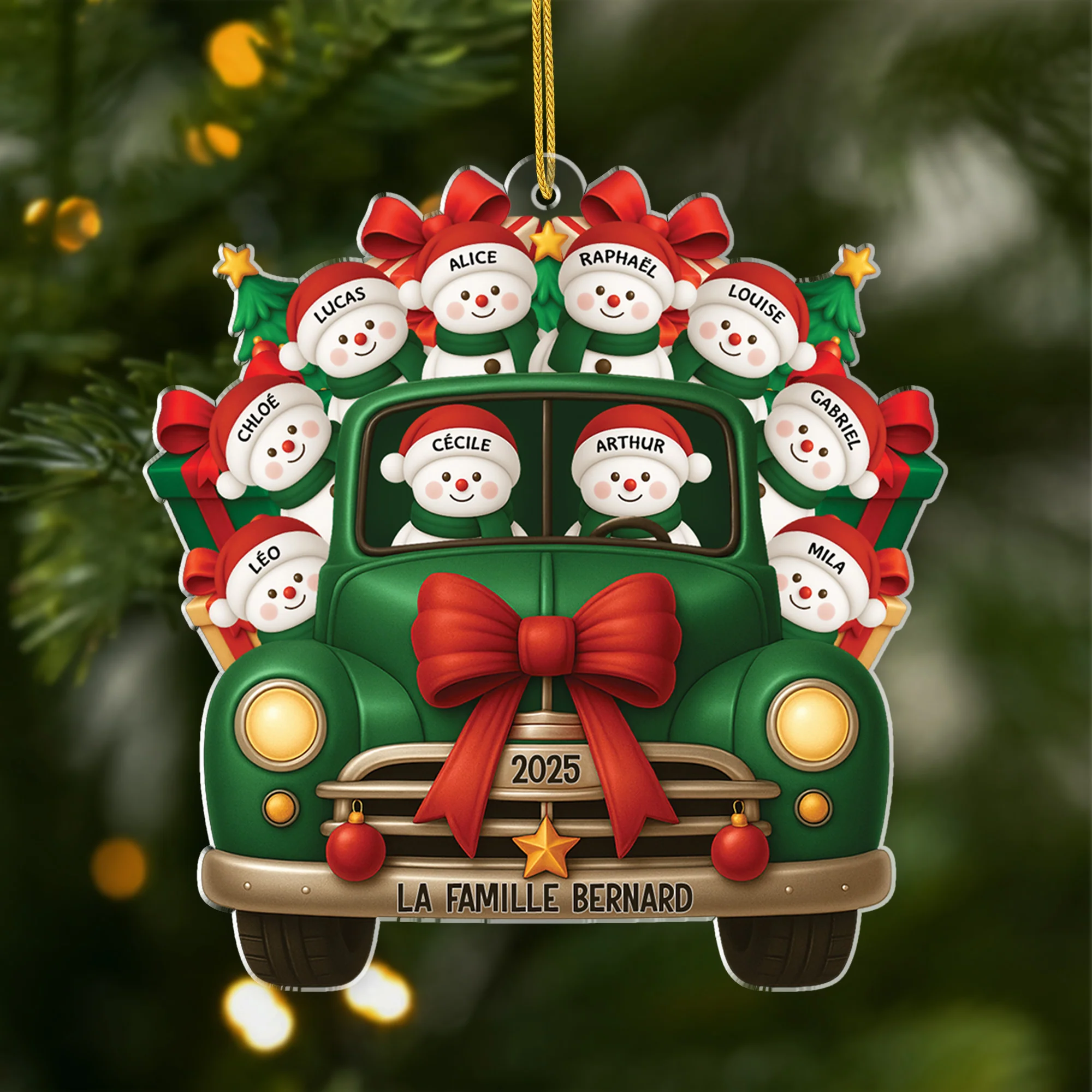 Ornement Acrylique Personnalisé - Voyage De Noël En Famille