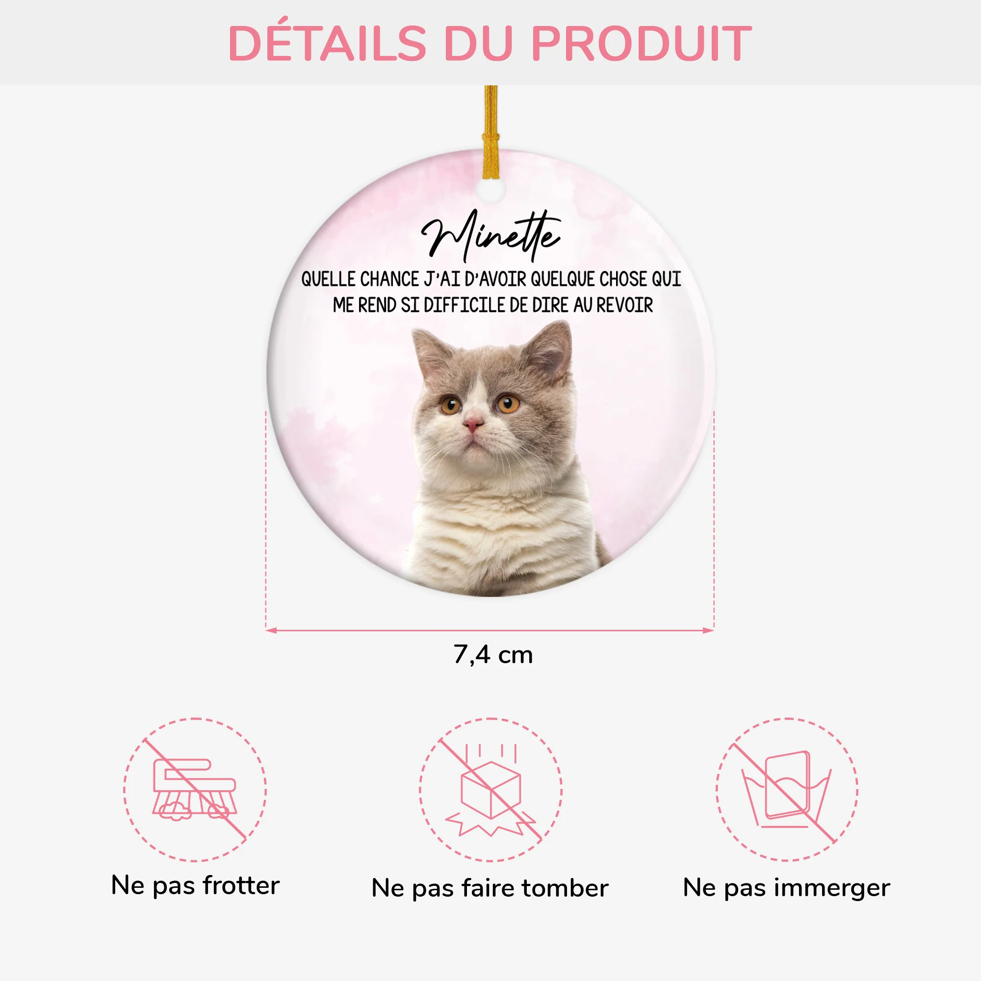 Ornement Céramique Personnalisé Chat - D'avoir Quelque Chose Qui Me Rend Si Difficile De Dire Au Revoir - Image 3