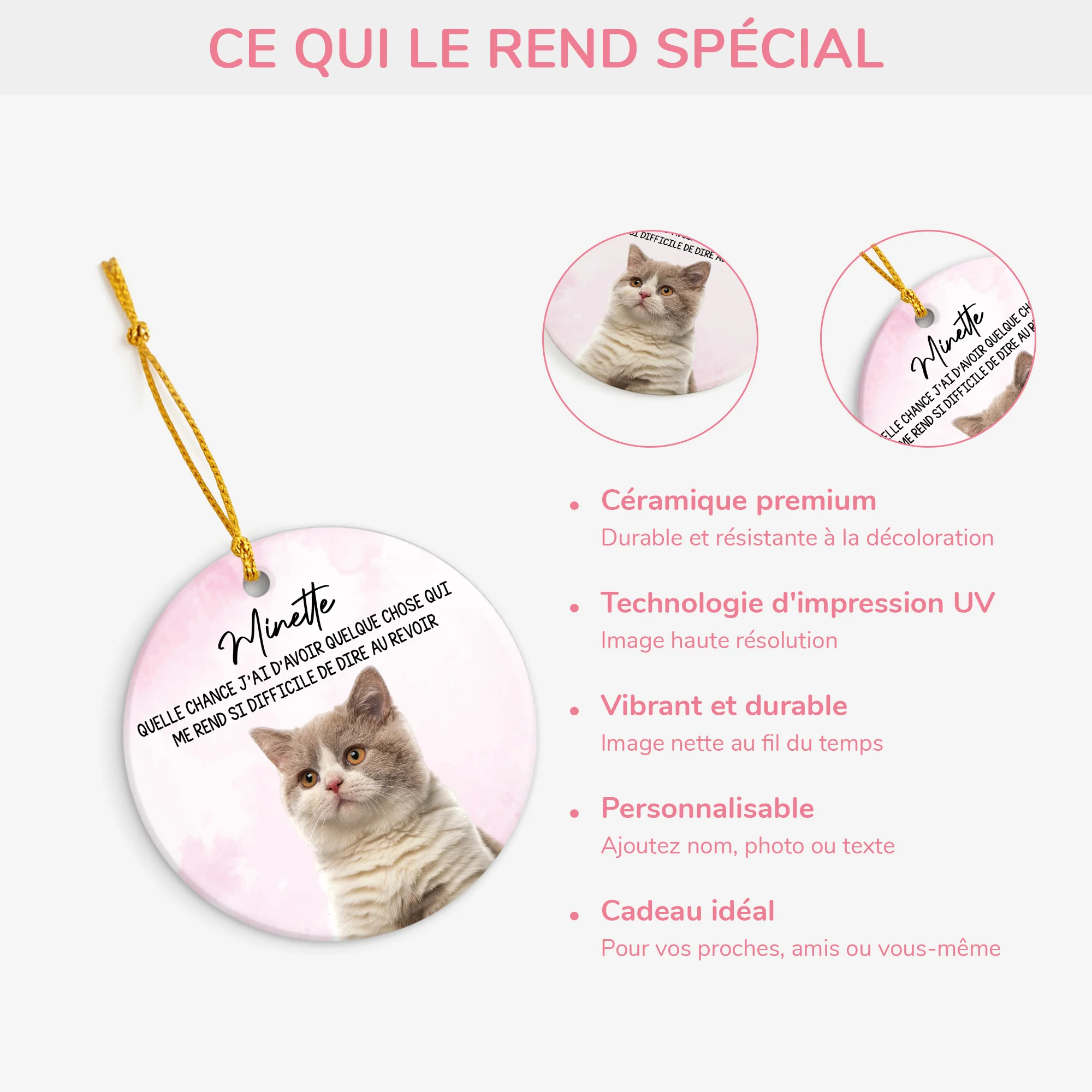 Ornement Céramique Personnalisé Chat - D'avoir Quelque Chose Qui Me Rend Si Difficile De Dire Au Revoir - Image 4