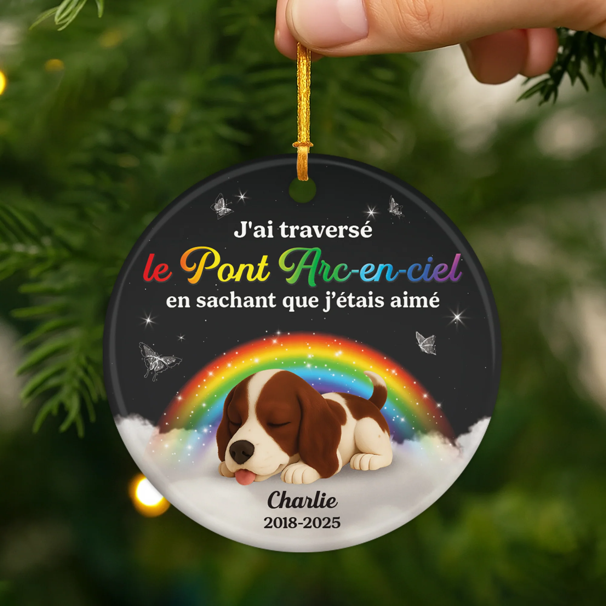 Ornement Céramique Personnalisé Chien Commémoratif - Le Pont Arc-en-ciel Ait Des Heures De Visite - Image 2
