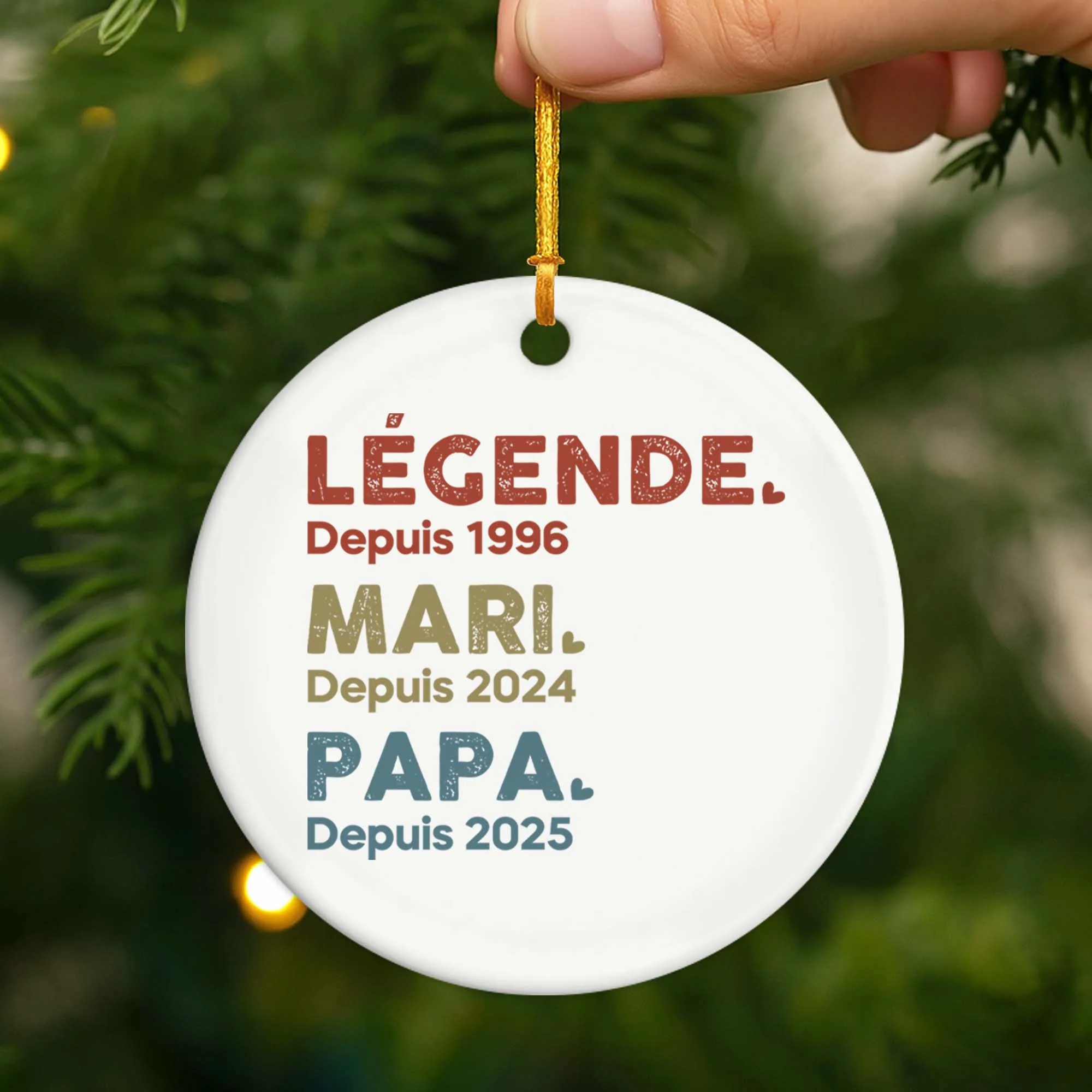 Ornement Céramique Personnalisé Homme - Légende Mari Papa Papy
