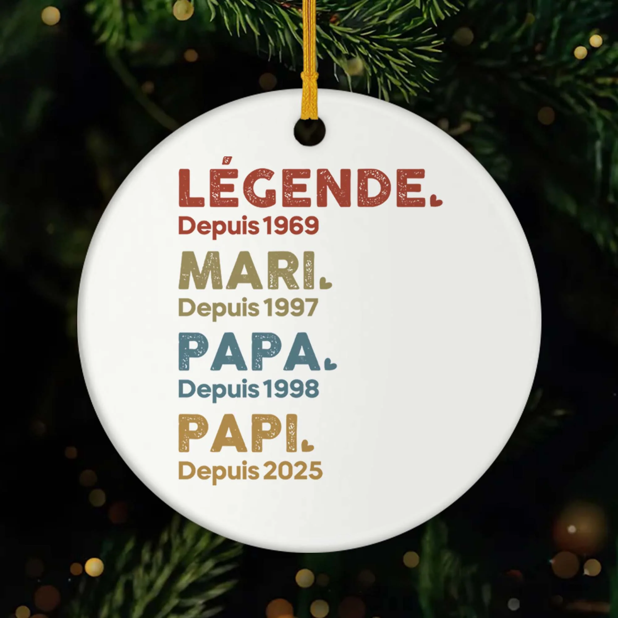 Ornement Céramique Personnalisé Homme - Légende Mari Papa Papy - Image 2
