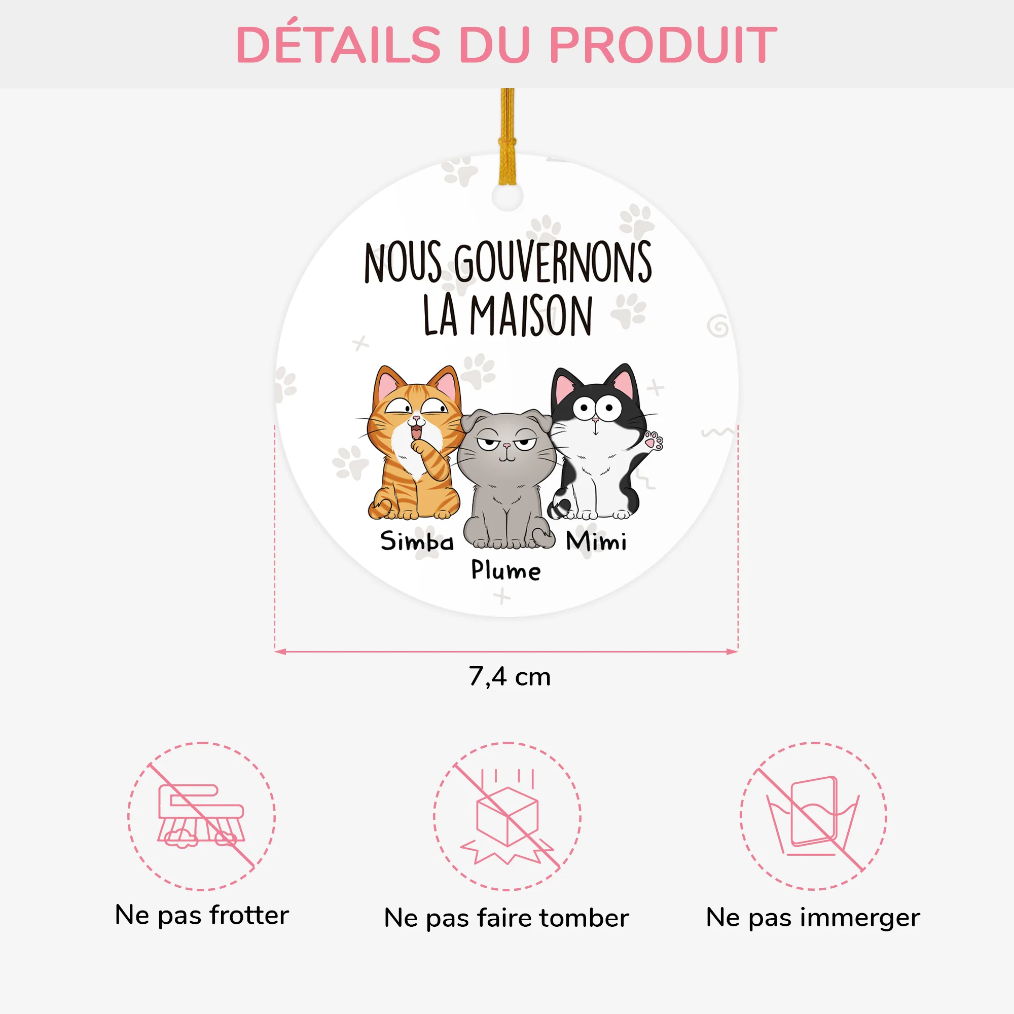 Ornement Céramique Personnalisé - On Fait La Loi À La Maison - Image 3