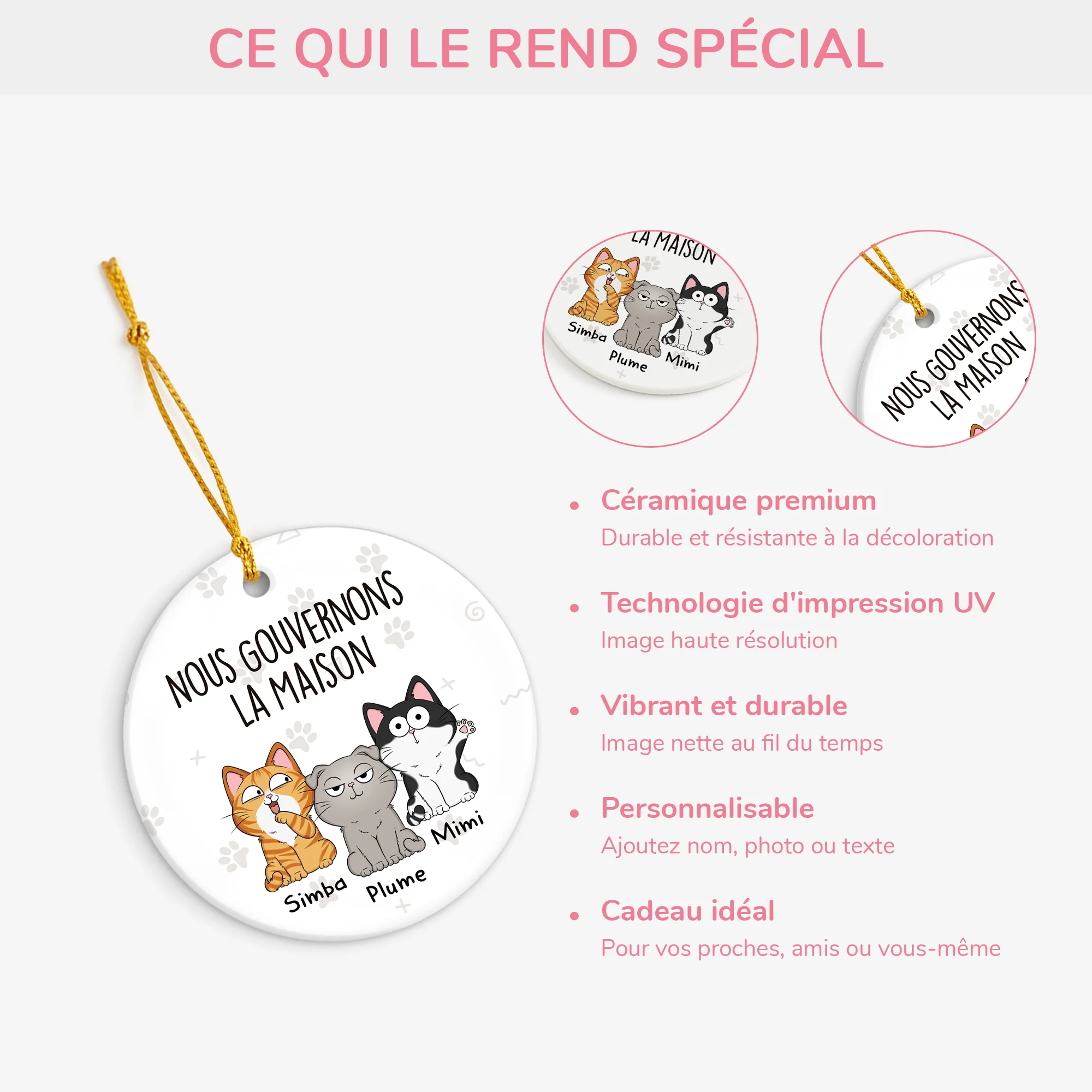 Ornement Céramique Personnalisé - On Fait La Loi À La Maison - Image 4