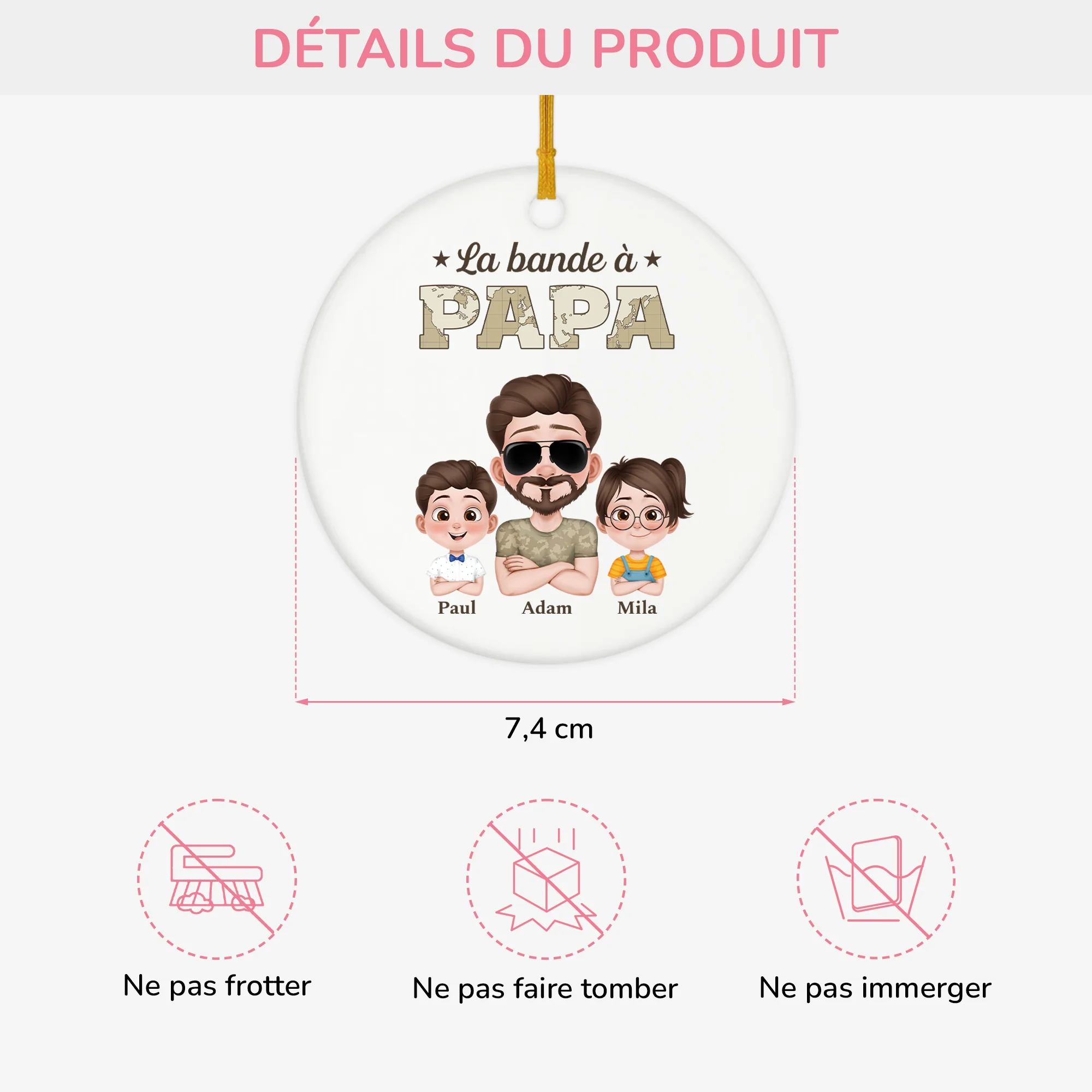 Ornement Céramique Personnalisé Papa - La Bande À Papa Soldat - Image 3