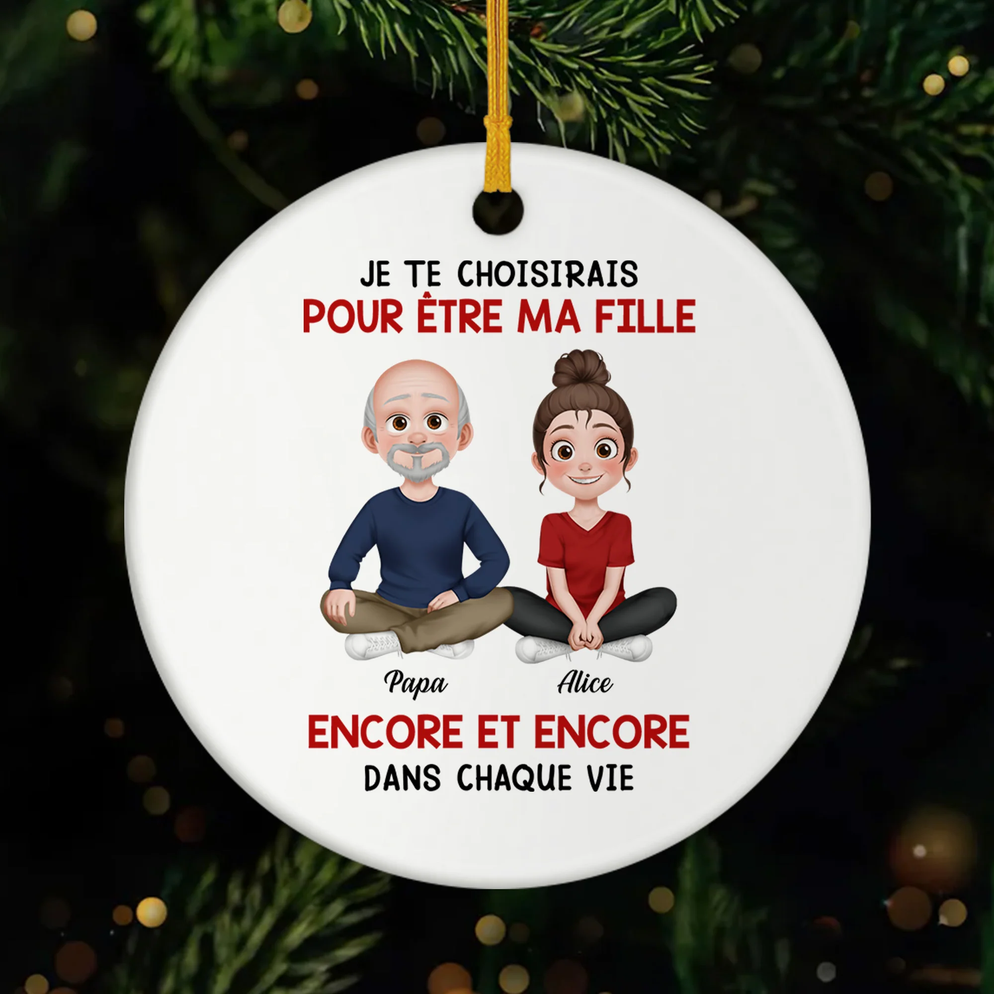 Ornement Céramique Personnalisé Pour Fille Et Fils - Je Te Choisirais Pour Être Ma Fille
