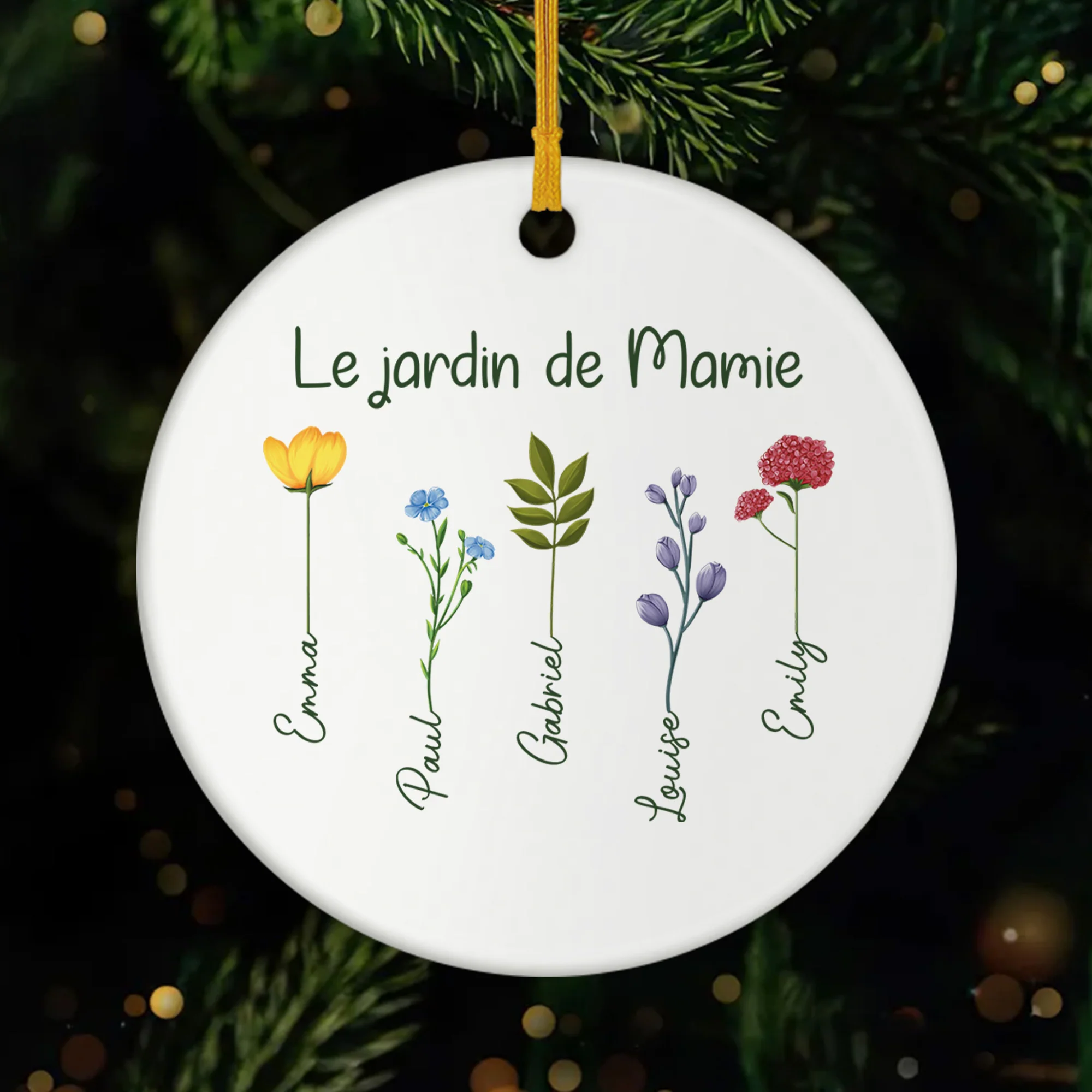 Ornement Céramique Personnalisé Pour Mamie - Le Jardin De Mamie