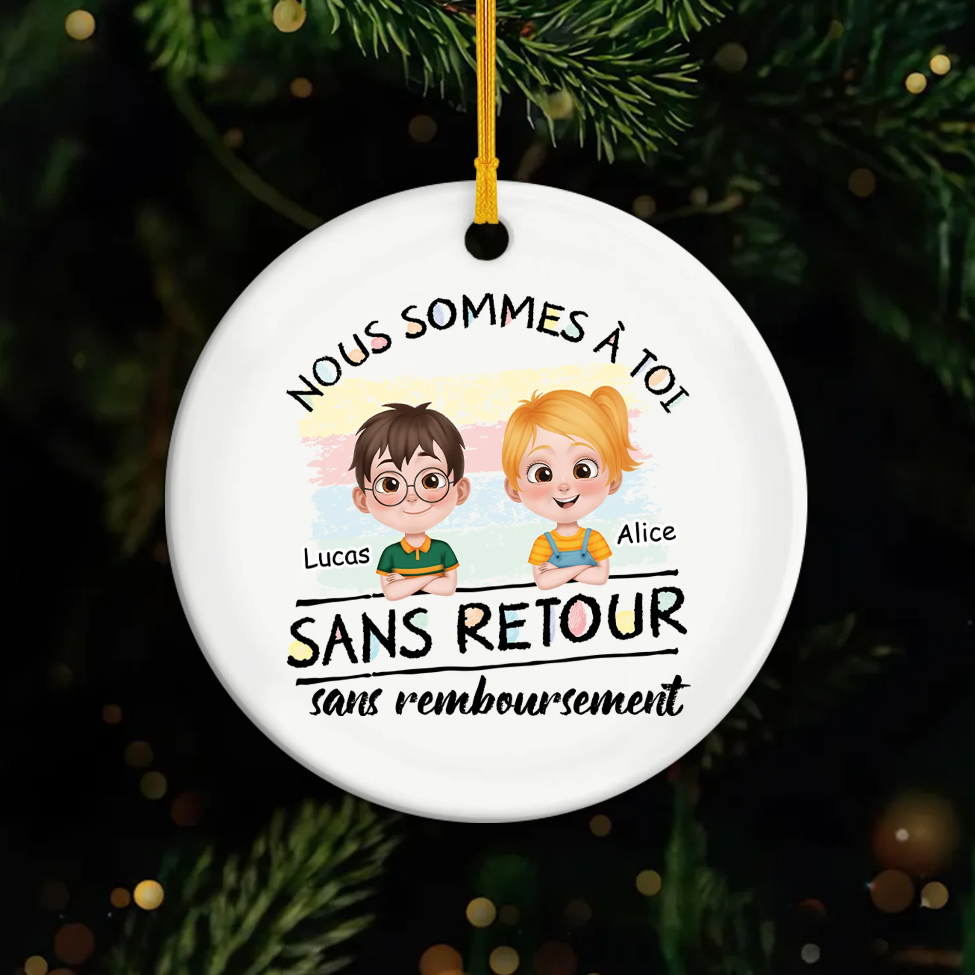 Ornement Céramique Personnalisé Pour Papa - Nous Sommes À Toi